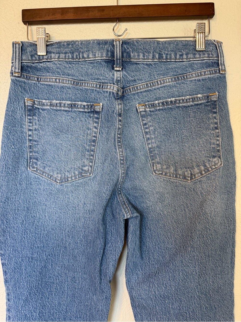 GAP High Rise Cheeky Straight Medium Wash Indigo Blue Button Fly Jeans Sz 30/10R - Picture 8 of 13